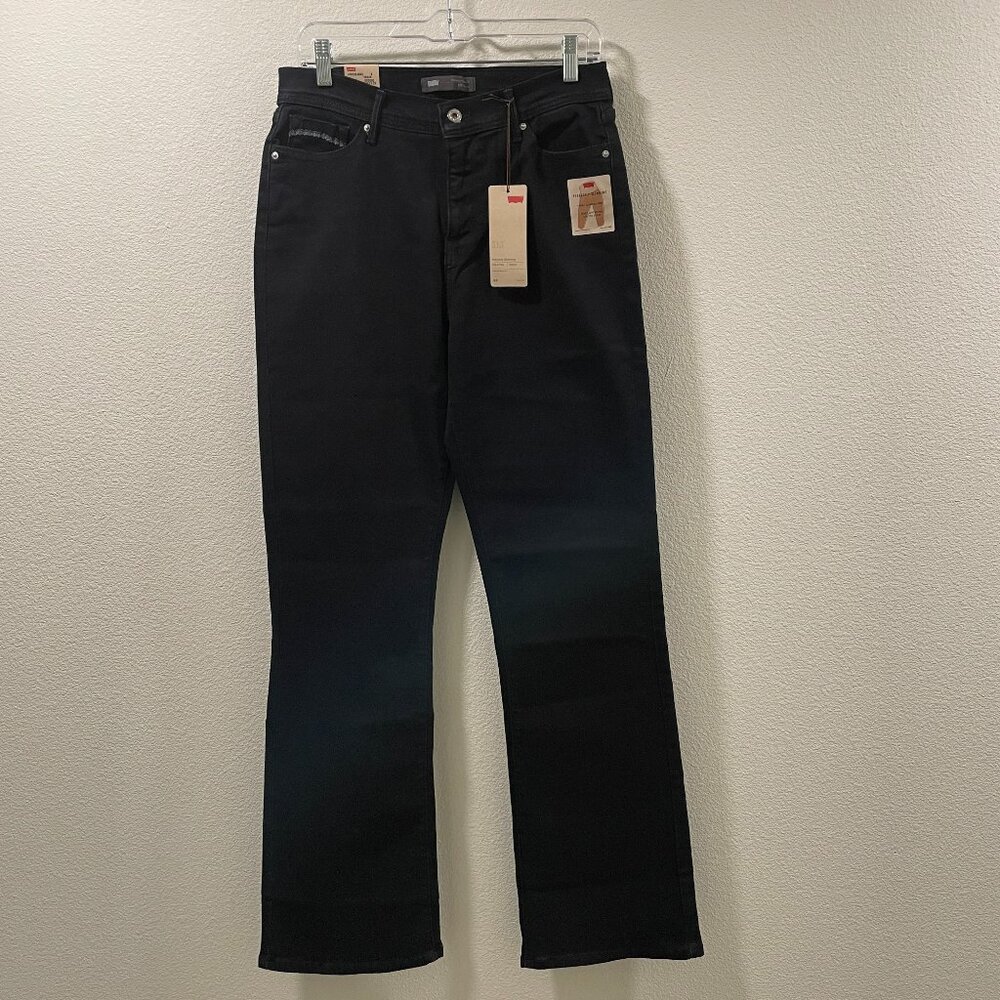 NWT LEVI'S 512 Perfectly Slimming Boot Cut Jeans Black Women Size 12 Long